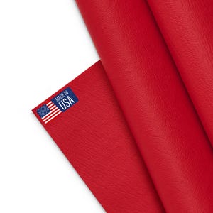 Marine Vinyl Fabric, Upholstery Faux Leather, Outdoor Boat Automotive, DIY and Crafting Pleather - Cut by The Yard Röd