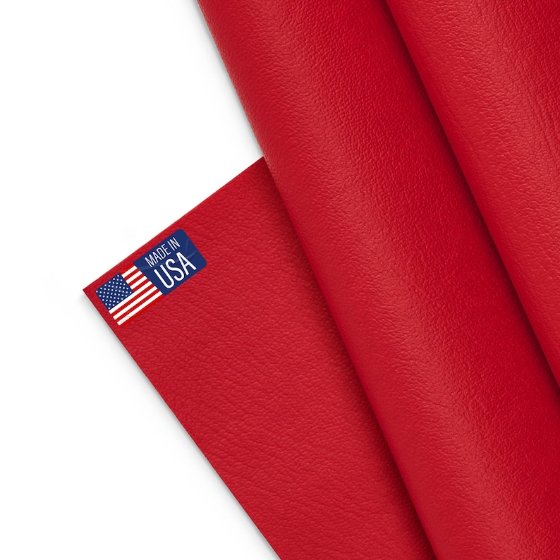 Marine Vinyl Fabric, Upholstery Faux Leather, Outdoor Boat Automotive, DIY and Crafting Pleather - Cut by The Yard Röd