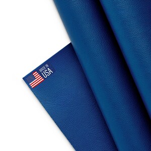 Marine Vinyl Fabric, Upholstery Faux Leather, Outdoor Boat Automotive, DIY and Crafting Pleather - Cut by The Yard Blå