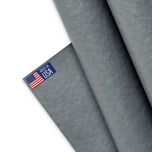 Marine Vinyl Fabric, Upholstery Faux Leather, Outdoor Boat Automotive, DIY and Crafting Pleather - Cut by The Yard Grå