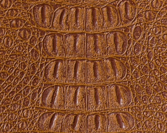 Alligator Fabric, Soft Textured Crocodile Vinyl Faux Leather, Gator Skin Embossed Upholstery DIY Craft and Clips Pleather Sheets