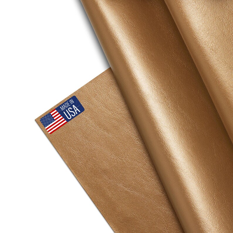 Marine Vinyl Fabric, Upholstery Faux Leather, Outdoor Boat Automotive, DIY and Crafting Pleather - Cut by The Yard Guld