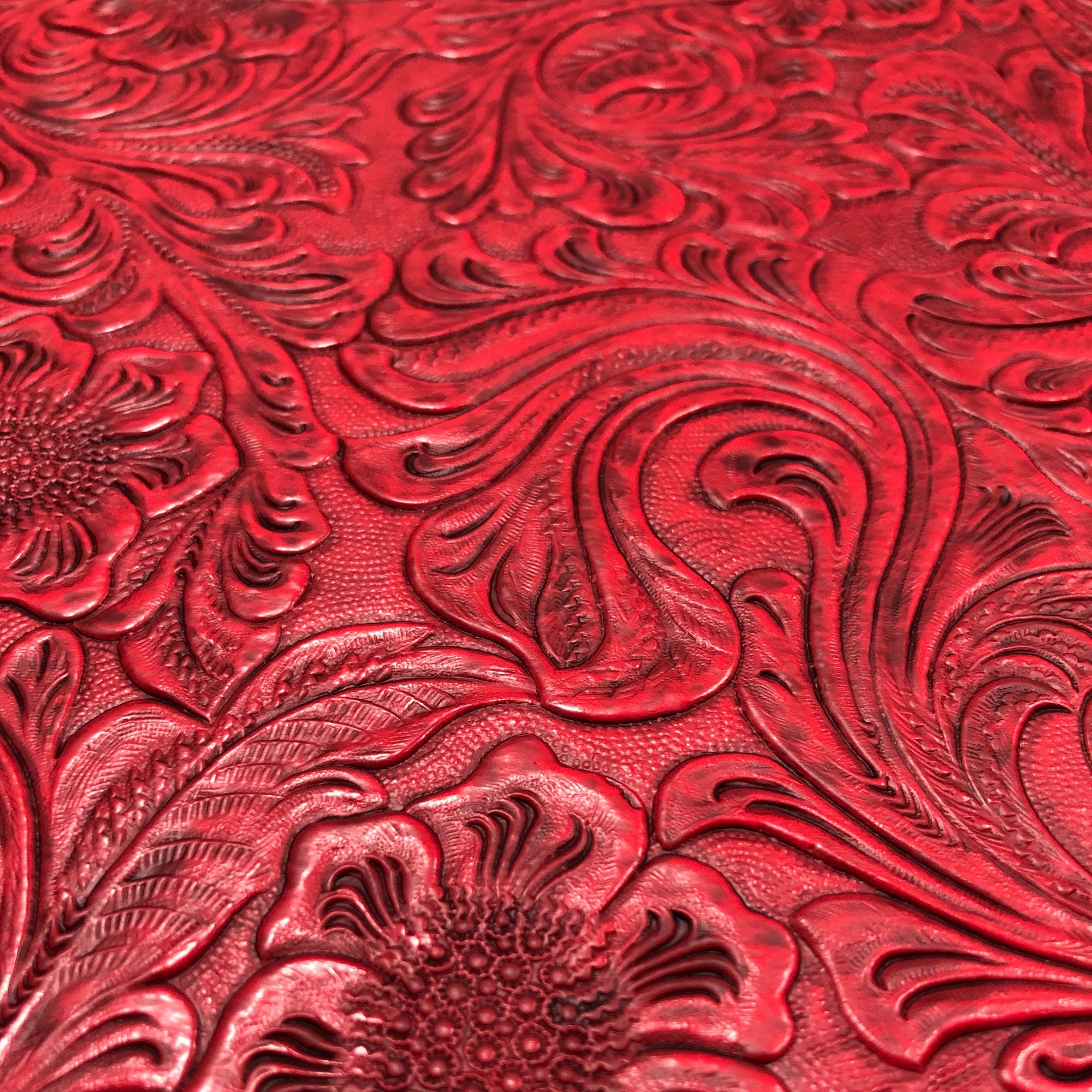 Faux tooled leather fabric discount