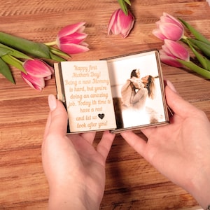 Customized music box with picture, Custom song box, Personalized memory voice recording gift for mom, voicemail record box