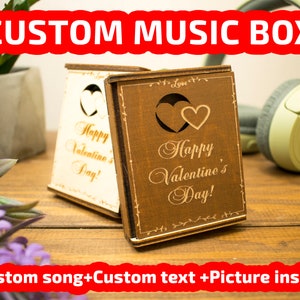 Custom Music Box with voice recording and Photo – Personalized Gift for Anniversary or Birthday, Custom voice gift for him