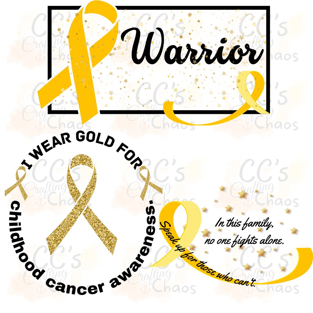 Childhood Cancer Awareness Designs I Wear Gold for Childhood Etsy
