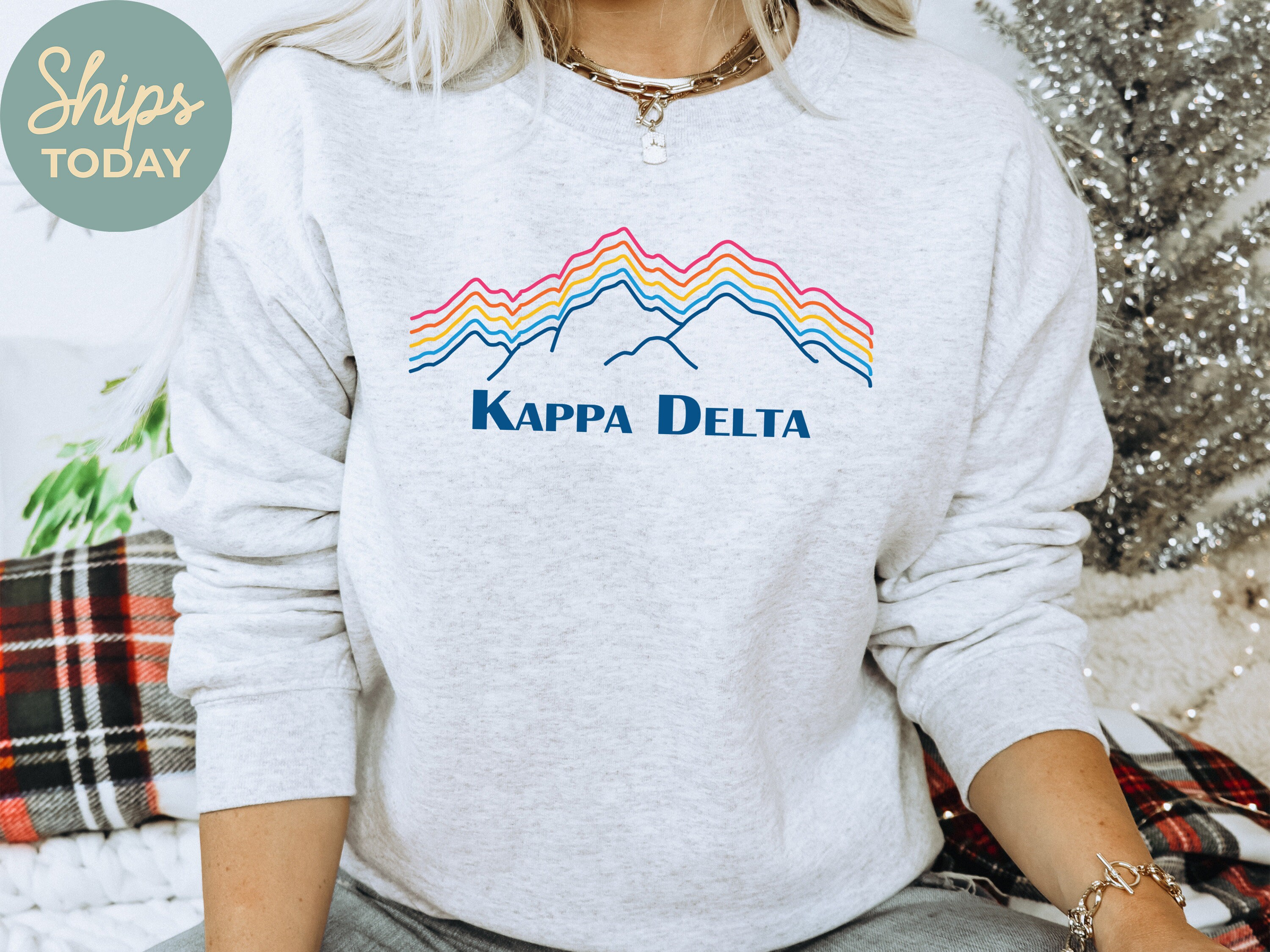 Electrify Barmhjertige twinkle Kappa Delta Rainbow Mountains Sorority Sweatshirt Kappa - Etsy