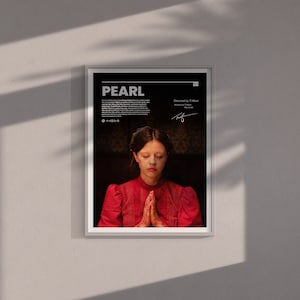 Pearl Horror Movie Poster, Einzigartiges Poster für Filmbegeisterte, Alte Plakate, Kultfilmplakate, minimalistisches Design, Minimal Poster