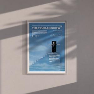 The Truman Show - In a World Without Privacy Poster, Unique Poster for Film Enthusiasts, Old posters, Cult Movie Posters, Trapped in a Lie