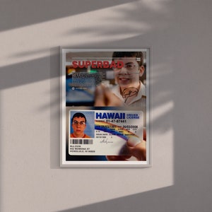 Póster de la película Superbad - Impresión de película de Jonah Hill y Michael Cera, póster de comedia, película de comedia, carteles antiguos, carteles de películas de culto,