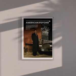 Affiche de film minimaliste American Psycho, affiche unique pour les amateurs de cinéma, affiches anciennes, affiches de films cultes, affiche de Christian Bale