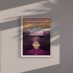 Wes Anderson&#39;s The Grand Budapest Hotel Art Print , Unique Poster for Film Enthusiasts, Old posters, Cult Movie Posters, Minimalist Posters