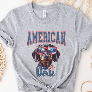 Dachshund Shirt, Fourth of July Shirt, Gift for Doxie Dog Mom, Dachshund Gift Lover, Weiner Dog Gifts, Funny Dachshund Shirt,Mom Dog T-Shirt