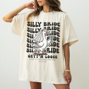 Personalized Silly Goose Bride Shirt, Comfort Colors Funny Bachelorette Party Tee, Custom Wedding Gift, Girls Trip Matching Bridal Shirts