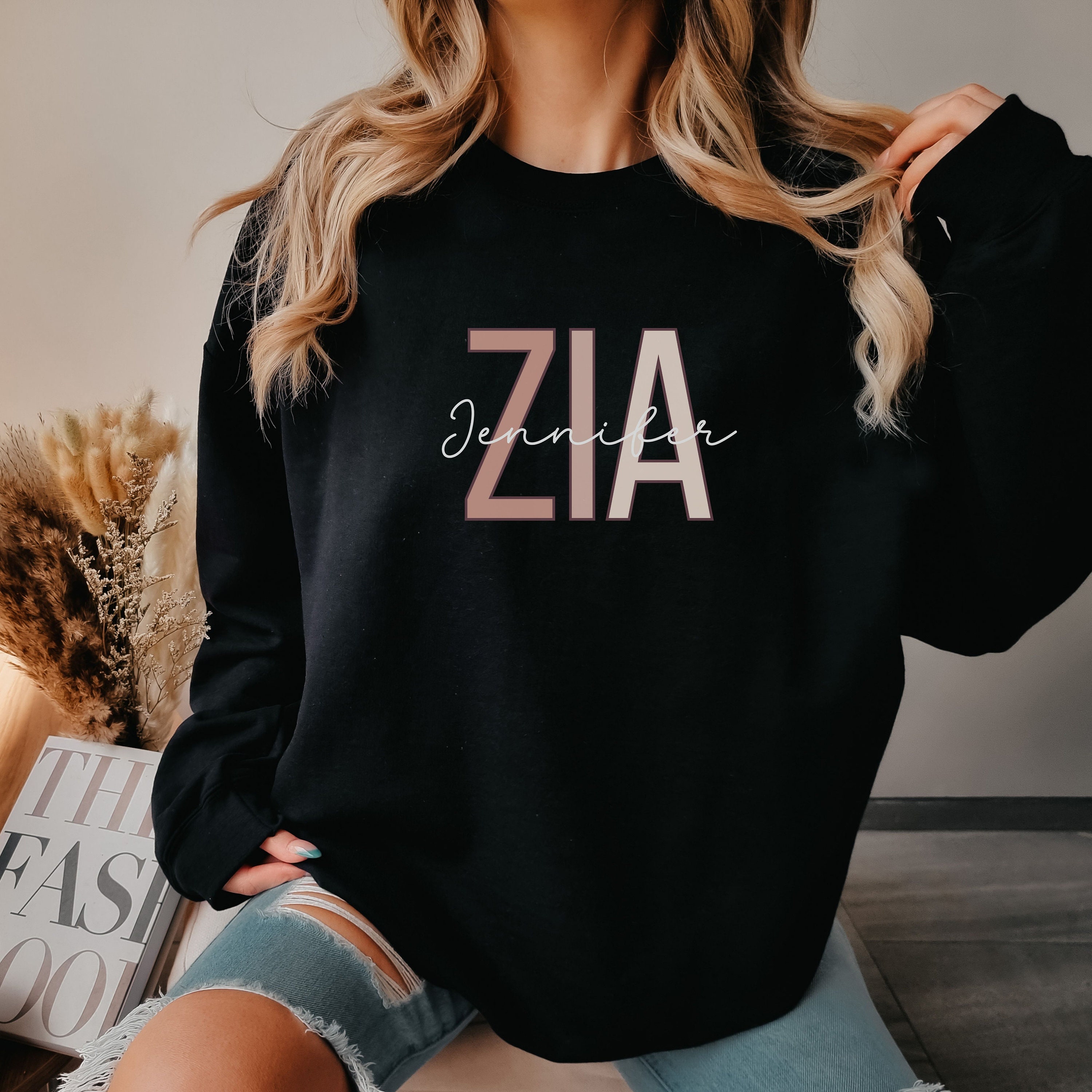 Personalized Italian Aunt Sweatshirt Gift for Zia Personalized Zia