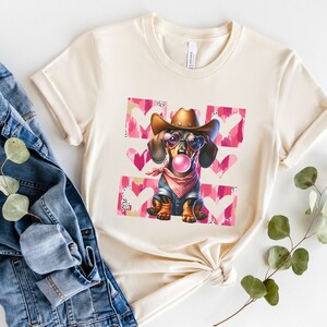 Dachshund Valentine Shirt Cowboy, Dachshund Cowboy T-shirt, Cowboy Weiner Dog, Gift for Doxie Dog Mom, Dachshund Gift, Valentine Dog Shirt