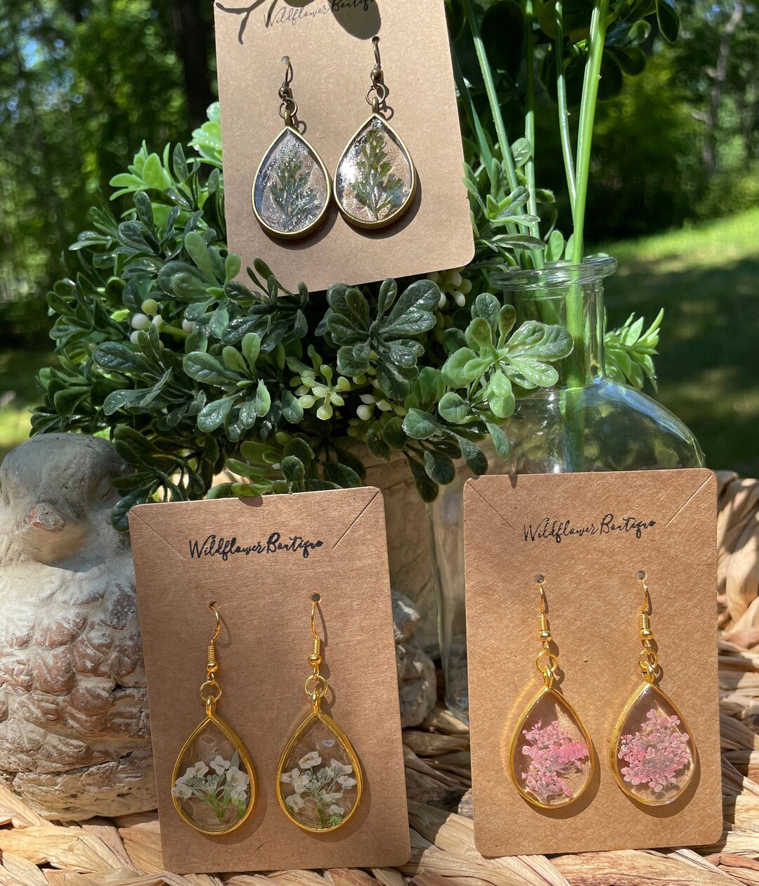 Wildflower Boutique Signature Teardrop Shaped Floral Earrings Etsy