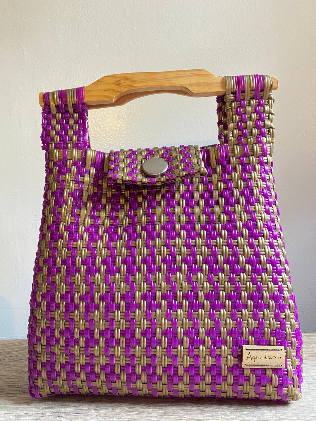 Handmade Plastic Picnic Bag Artisan Made Mexican Picnic Etsy