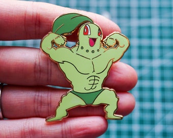 Flexing Plant hard enamel pin