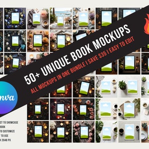 Book Mockups I All shop bundle I 50+ Book Mockups I Book Mockup Canva | Book Mockup Bundle | Canva Template | Dark Romance I Mockup Canva