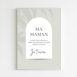 Digital Affiche pour la fête des mères, Amour Maternel, Cadeau Fete Des Mères,  Carte Fete Des Mères, Maman Chérie, Idée Cadeau Maman