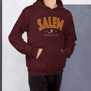 Unisex Hoodie, Salem Massachusetts Hoodie, celebrates the allure and magic Salem Massachusetts, Halloween Hoodie