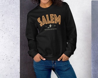 Unisex Sweatshirt Salem Massachusetts Sweatshirt, celebrates the allure and magic Salem Massachusetts, Halloween Sweatshirt