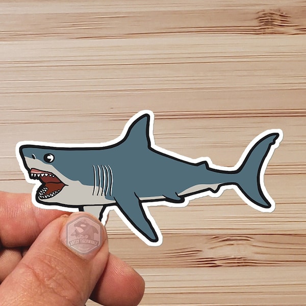 Sticker-  Water Proof Sticker- Shark -  vinyl 3"