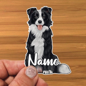 Sticker-  Water Proof Sticker- Border Collie - Personalized - vinyl 3"