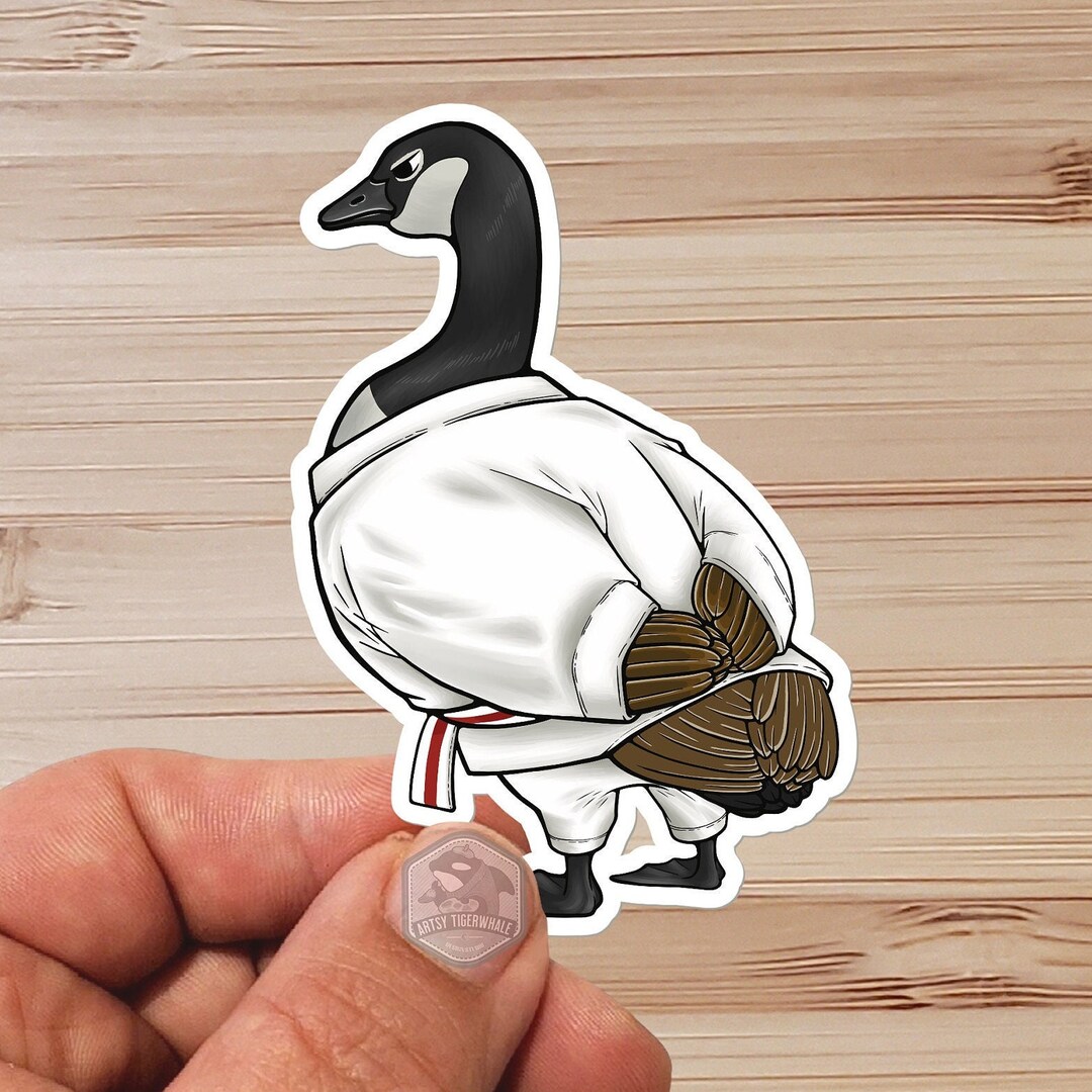 Sticker- Water Proof Sticker- Canada Goose - Taekwondo - Cartoon Style ...