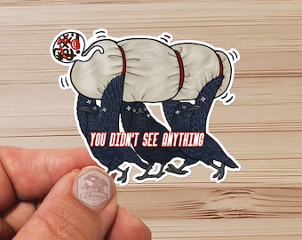 Sticker-  Water Proof Sticker- CROW - RAVEN - vinyl 3"