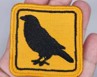Embroidered Crow Patch - Iron On / Sew On DIY Applique