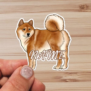 Sticker-  Water Proof Sticker- SHIBA INU - Dog Sticker - Pet Sticker -  Personalized - vinyl 3&quot;