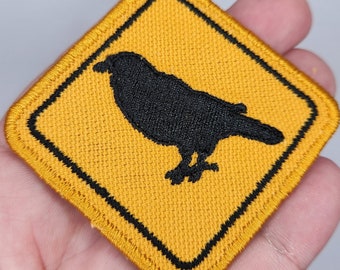 Embroidered Crow Patch – Iron On/Sew On Applique