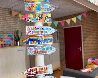 Vol avontuur - wegwijspaal - Kinderboekenweek 2025