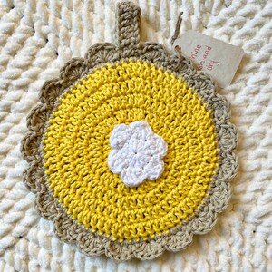 Pie Pot Holder, Trivet, Handmade Home Decor, Crochet, 100% Cotton, Farmhouse, Rustic, Hostess Gift