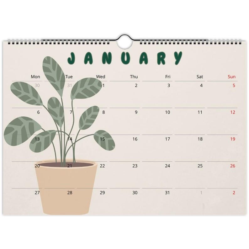 2025 Plant A4 Calendar Yearly Wall Calendar With Beautiful Plant
