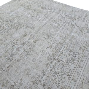 Oversized Neutral Area Rug 9&#39;8&quot; x 12&#39;2&quot; // Muted Wool Rug, Large Heriz Rug, Palace Rug, Muted Rug, Large Oushak Rug, Turkish Vintage Rug
