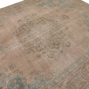 Handmade Vintage Rug 9&#39; 10&quot;x12&#39; 3&quot; // Vintage Area Rug, Large Muted Rug, Extra Large Rug, Faded Oriental Rug