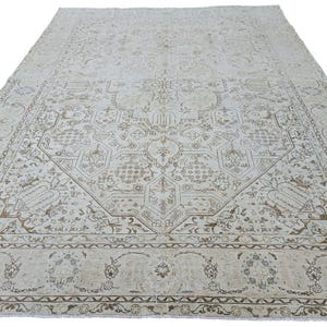 Oversized Turkish Rug 9&#39;7&quot; x 12&#39;8&quot; // Large Area Rug, Muted Neutral Rug, Faded Antique Rug, Large Vintage Rug, Handmade Wool Rug