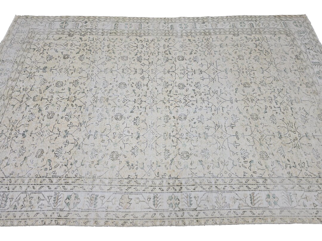 Fwn Pattern Rug Floral Pattern Vintage Rug 6'8