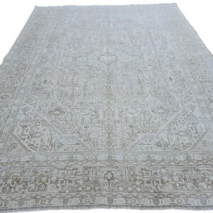 Extra Large Heriz Pattern Rug 9&#39;6&quot; x 12&#39;3&quot; // Vintage Turkish Rug, Muted Wool Rug, Large Oushak Rug, Vintage Turkish Rug, Oversized Rug