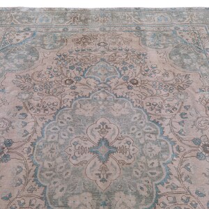 Large Vintage Rug 9&#39; 9&quot;x12&#39; 6&quot; // Faded Turkish Rug, Oushak Vintage Rug, Vintage Large Rug, Muted Natural Rug, Faded Antique Rug