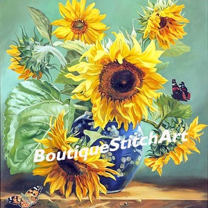 Sunflowers Counted cross stitch pattern