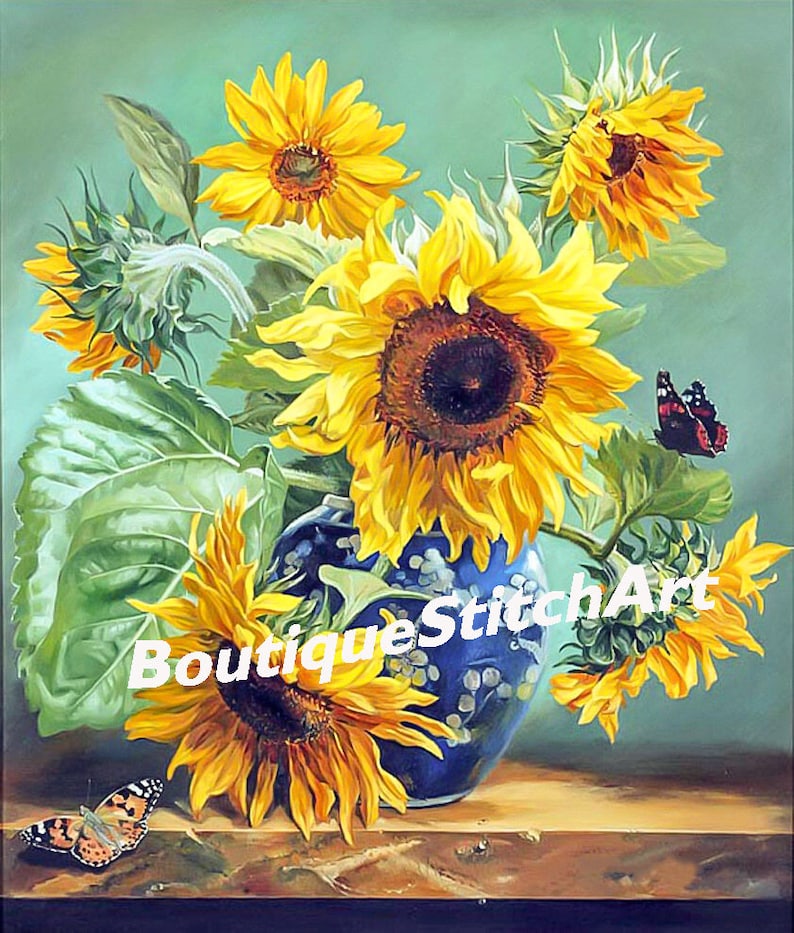 Sunflowers Counted Cross Stitch Pattern - Etsy