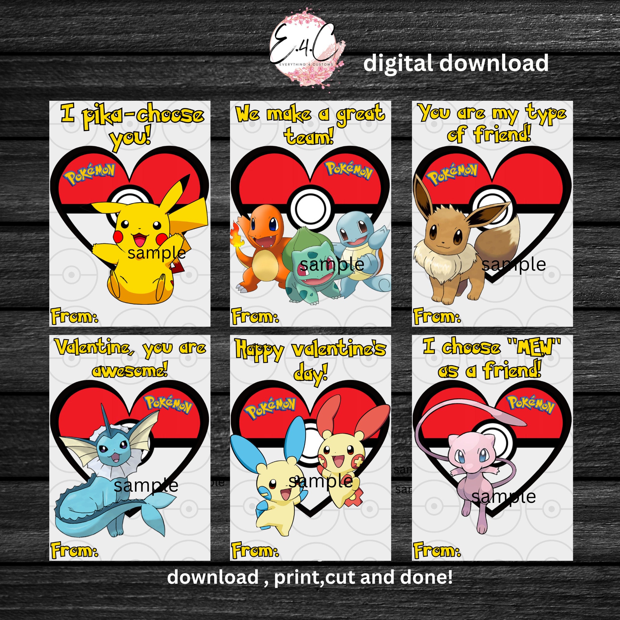 Pokemon Valentine's Day Cards, Valentine's Day Cards for Kids ...