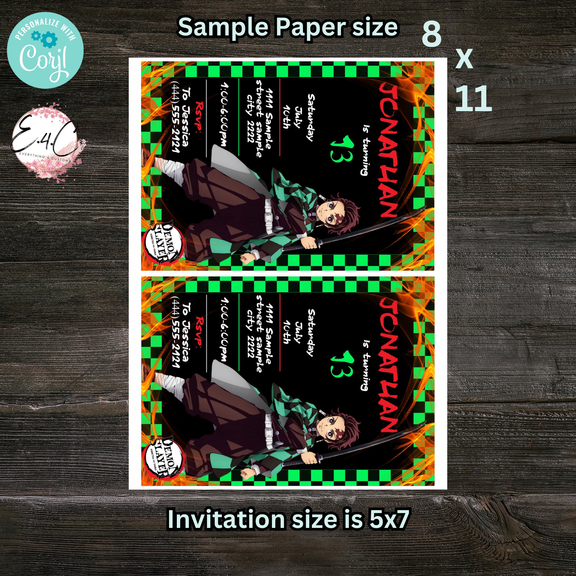 Anime Birthday Invitation, Manga Birthday Invitation, Editable Birthday ...