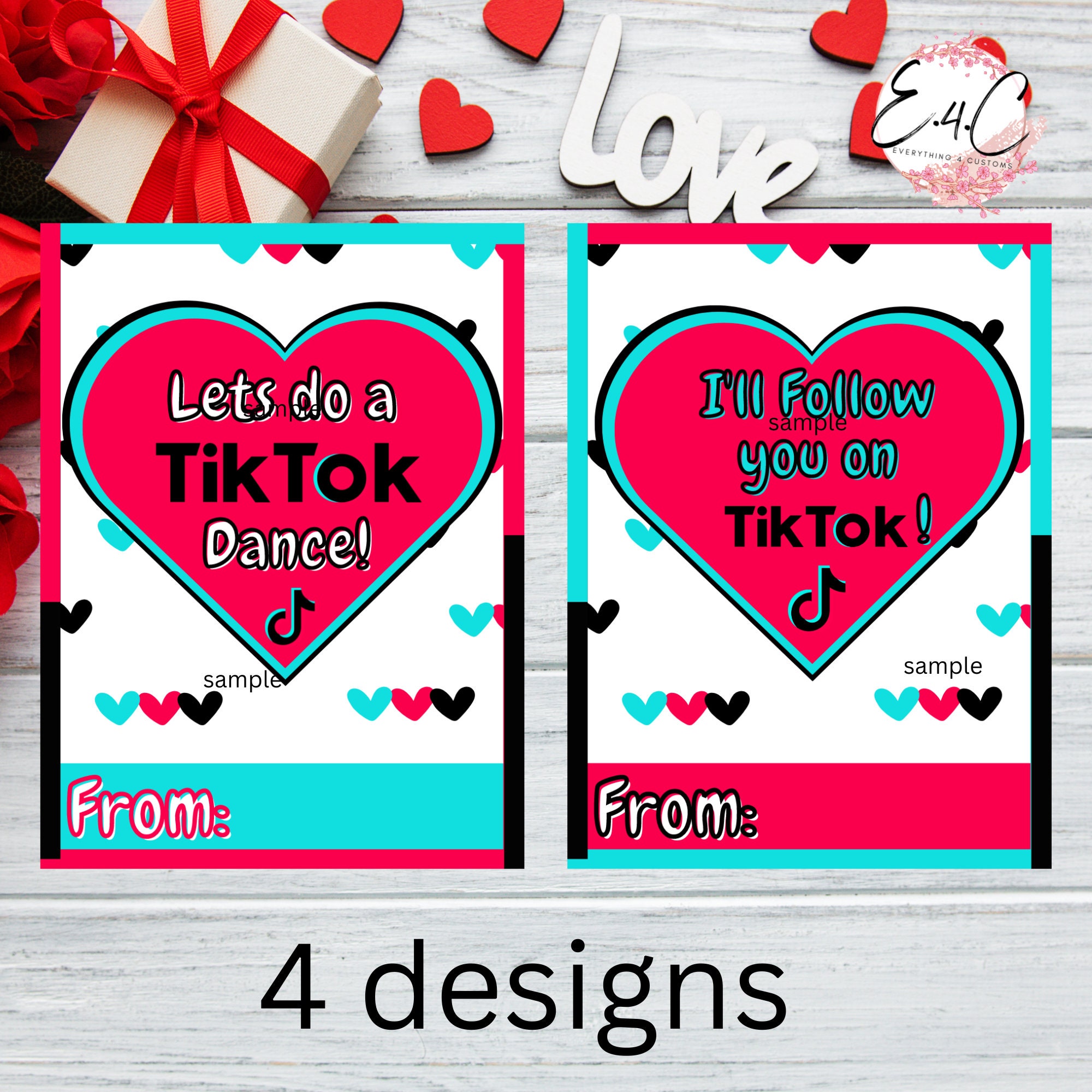 Valentine Cards, Tiktok , Valentine's Day Cards for Kids, Printable