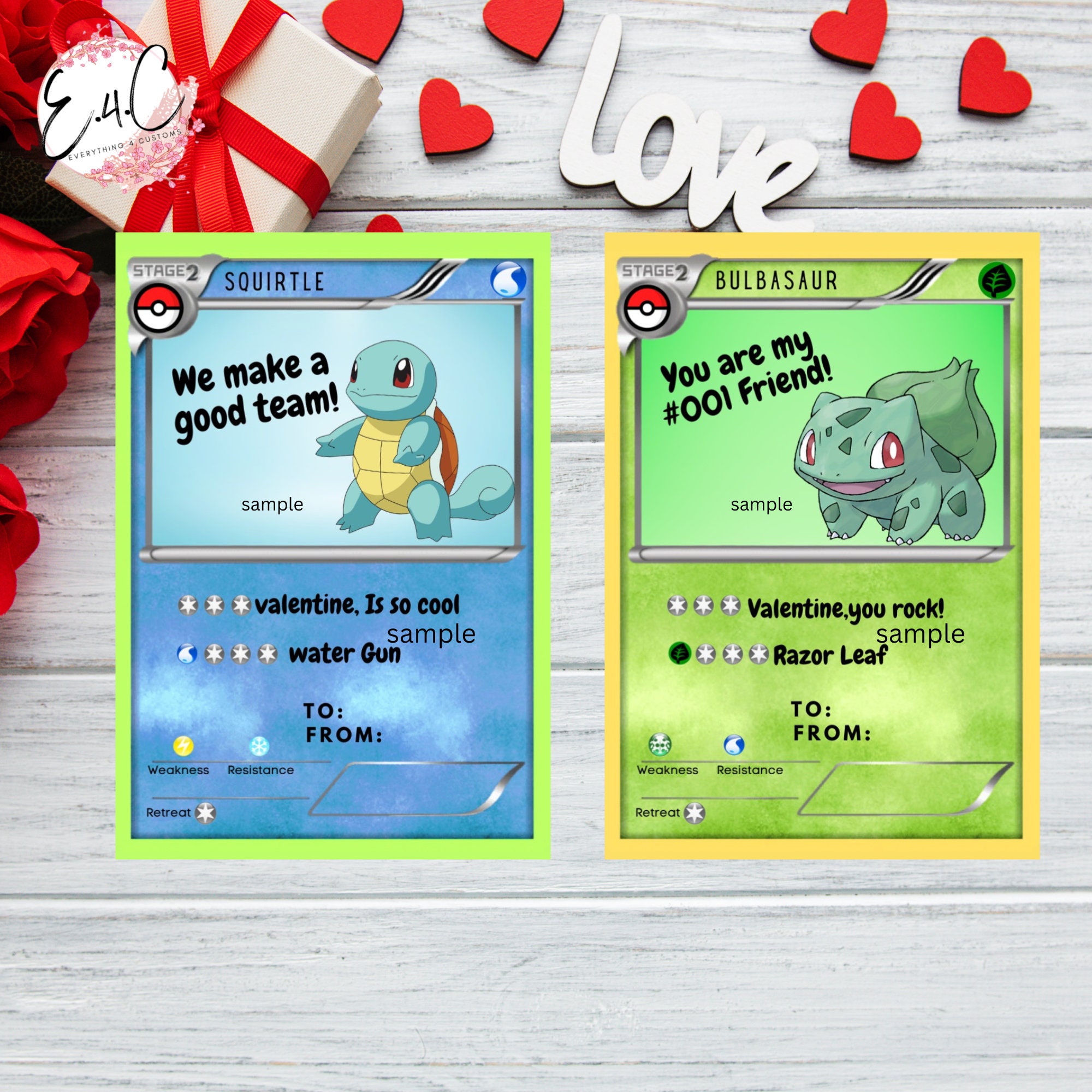 Pokemon Valentine's Day Cards Valentine's Day Cards - Etsy