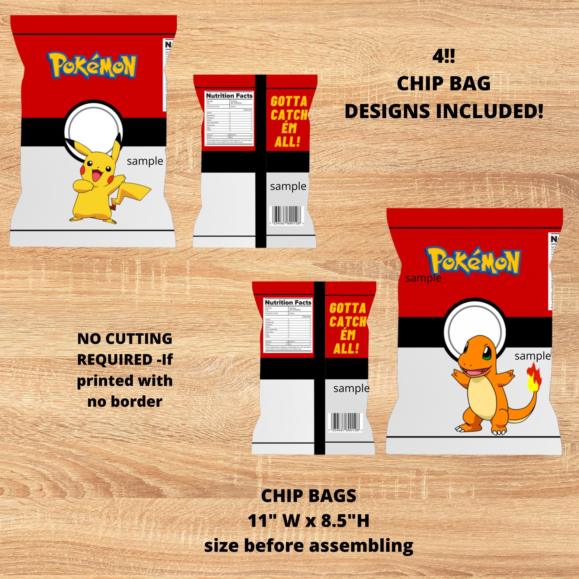 Pokémon Party Supplies Printable Chip Bags Printable Party Etsy Singapore